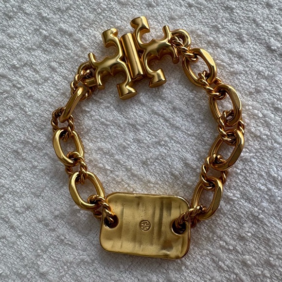 Tory Burch Roxanne Gold Logo Chain Bracelet - Picture 2 of 5